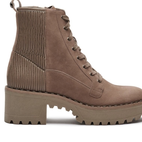 Tuscan Suede Combat Boots - Picture 3 of 4